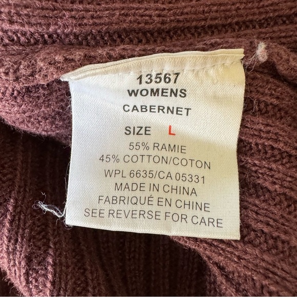 VTG Woolrich Cabernet Knit Cardigan Ribbed Button Up Sweater L - Picture 8 of 9